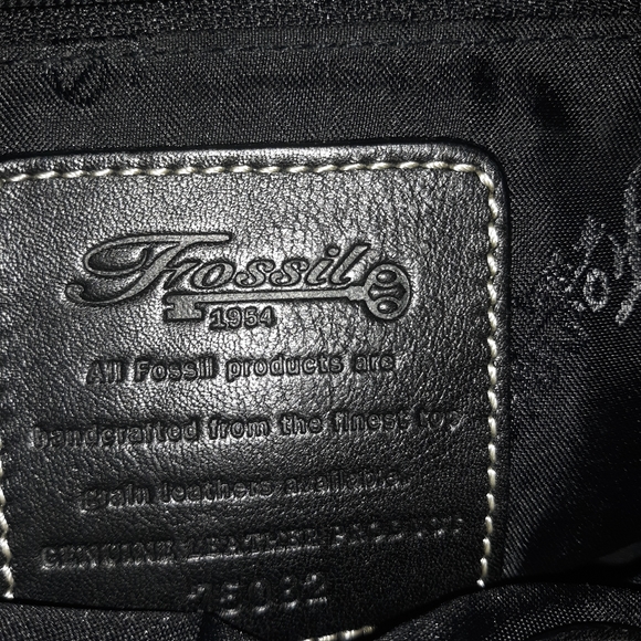 Fossil Women's Black Leather Handbag Purse - Picture 2 of 3